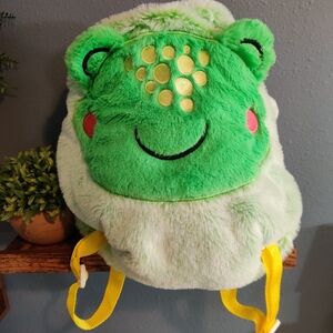 Walmart L Frog Plush Celestial Backpack  Blanket Pillow Combo Soft Pom Toddler